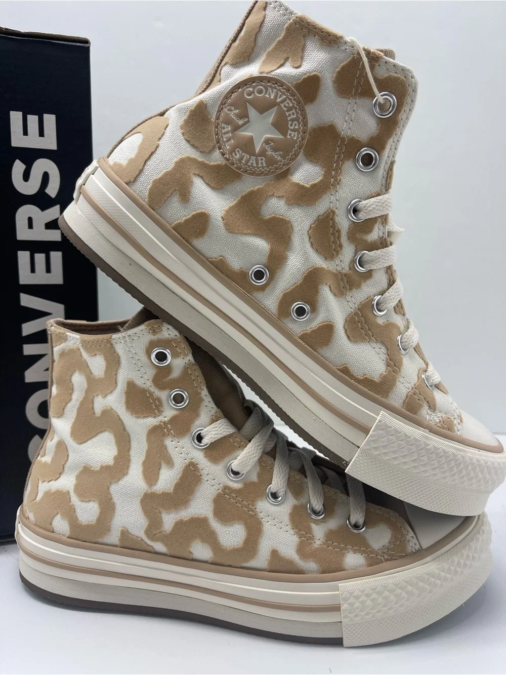 Converse WMNS CTAS EVA LIFT HI EGRET/WARM QUARRY/EGRET A11112C Platform Sneakers
